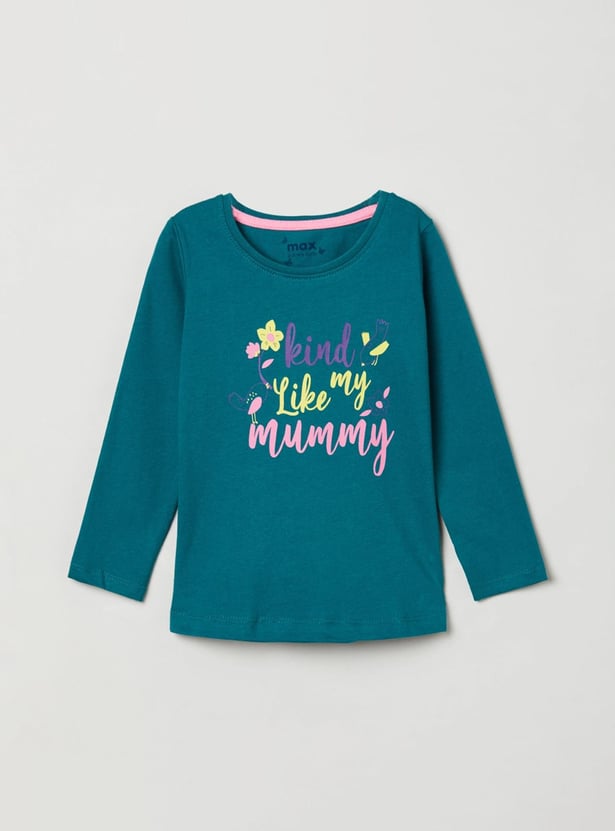 Girls Printed Round Neck T-shirt