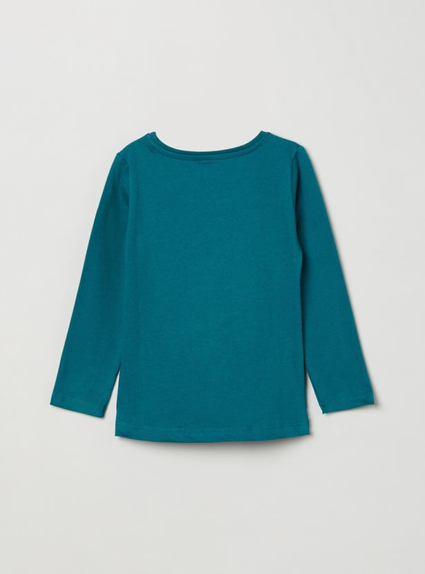 Girls Printed Round Neck T-shirt