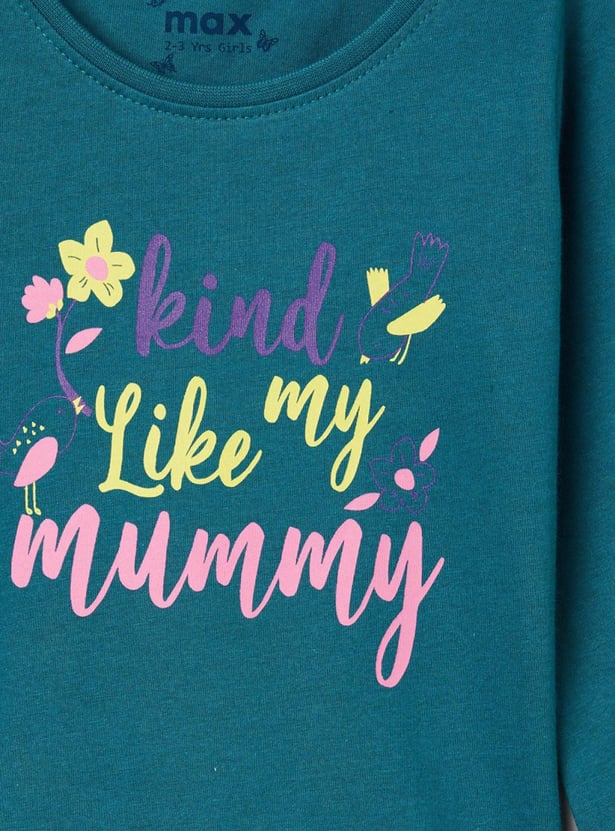 Girls Printed Round Neck T-shirt