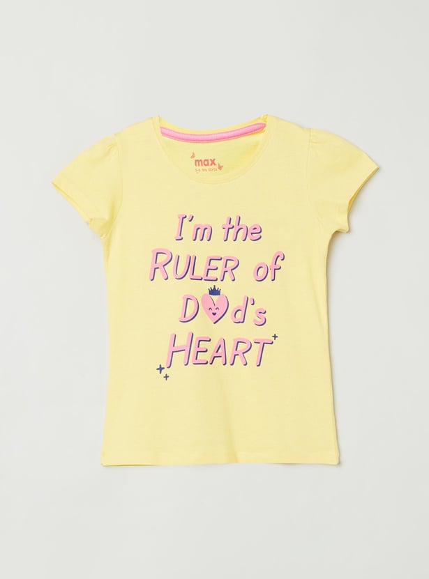Girls Printed Round Neck T-shirt