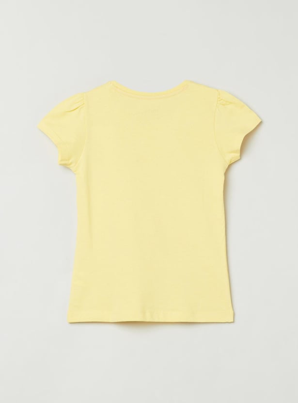 Girls Printed Round Neck T-shirt