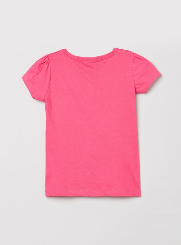Girls Printed Round Neck T-shirt