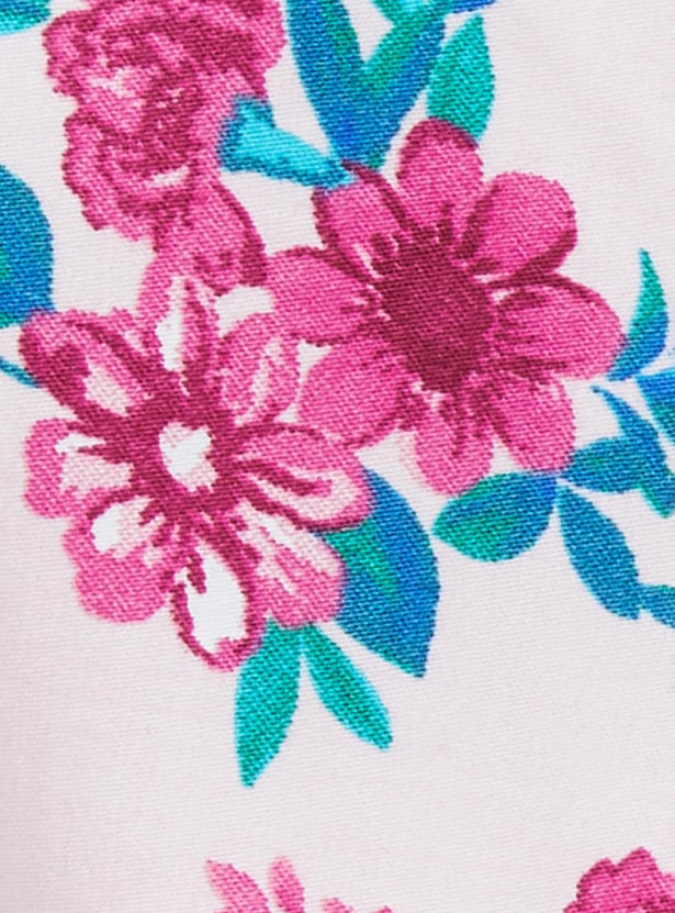 Girls Printed Round Neck A-line Dress