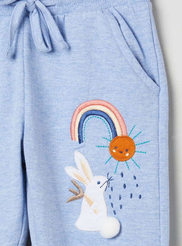 Girls Embroidered Elasticated Track Pants