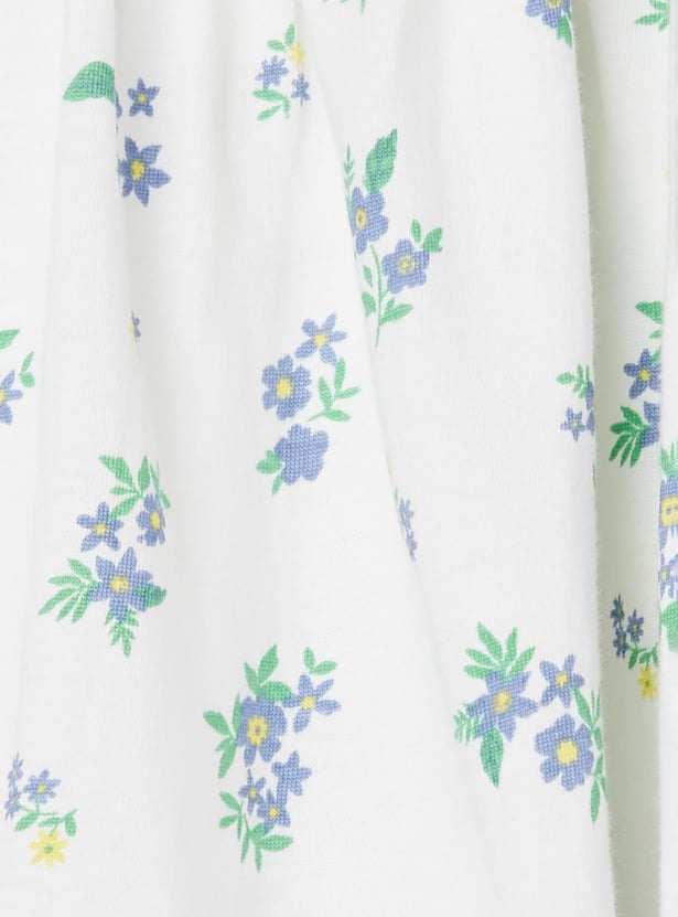 Girls Floral Print Elasticated Skirt