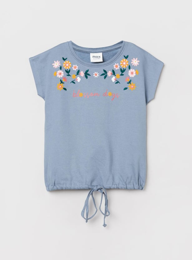 MAX Girls Printed Round Neck Top
