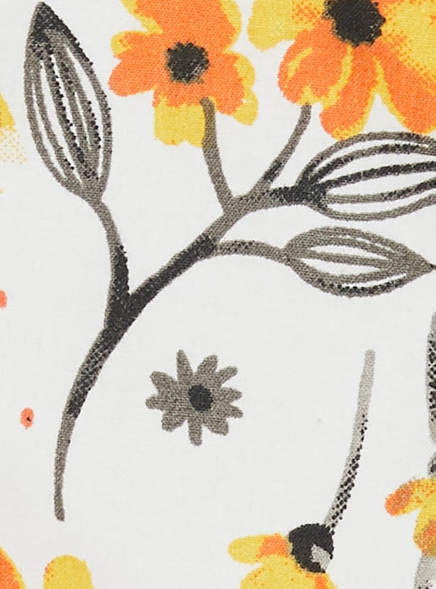 Girls Printed Cap Sleeves A-Line Dress