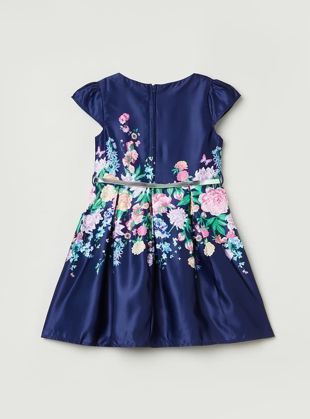 MAX Girls Floral Printed A-Line Dress