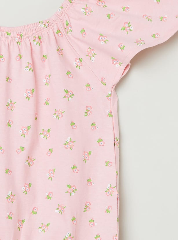 Girls Printed Round Neck Top