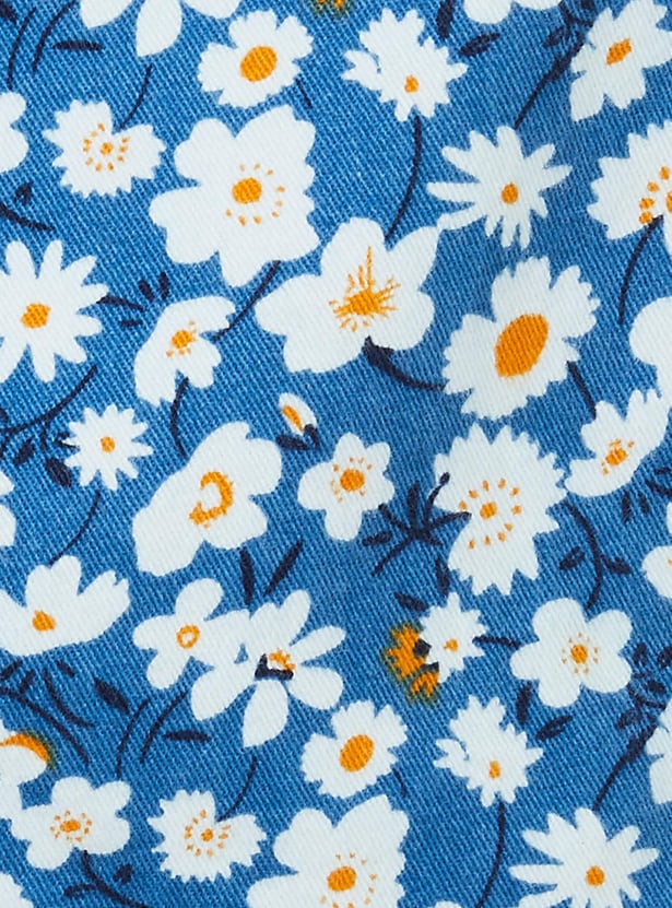 Girls Floral Printed Casual Shorts