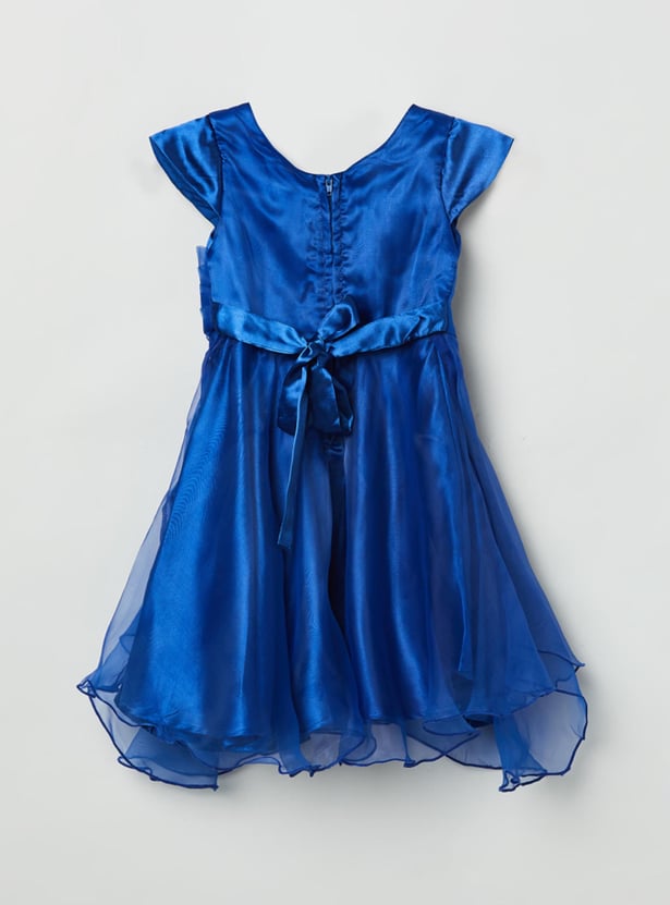 Girls Embellished Asymmetric A-line Dress