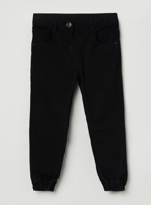 Girls Solid Jogger Trousers 