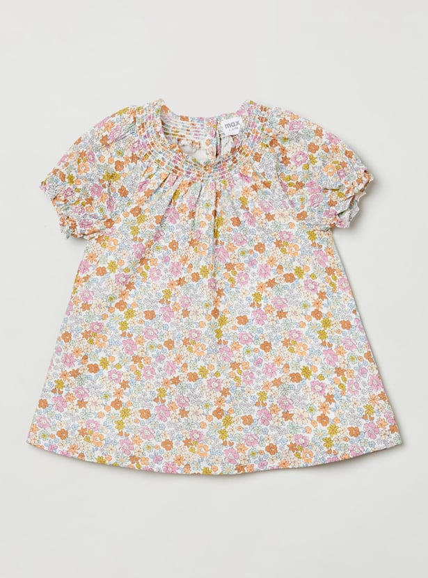 Girls Printed Round Neck Top