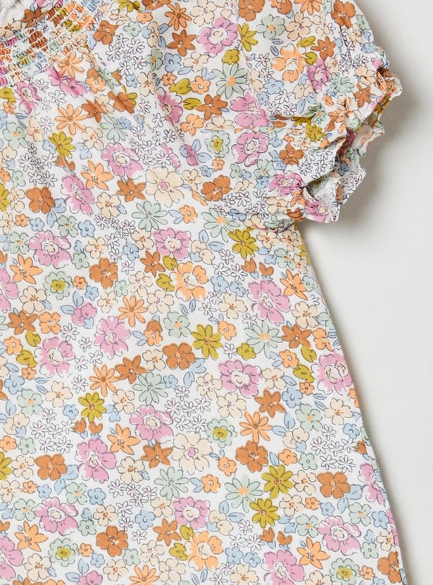 Girls Printed Round Neck Top