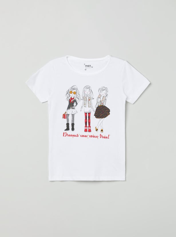 Girls Printed T-shirt with Pants