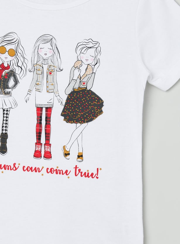 Girls Printed T-shirt with Pants