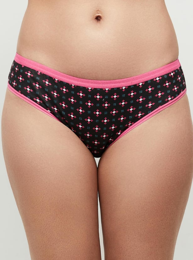 Printed Elasticated Bikini Panty - Pack of 3