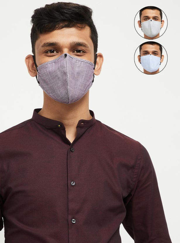 Men Textured Face Mask- Set of 3