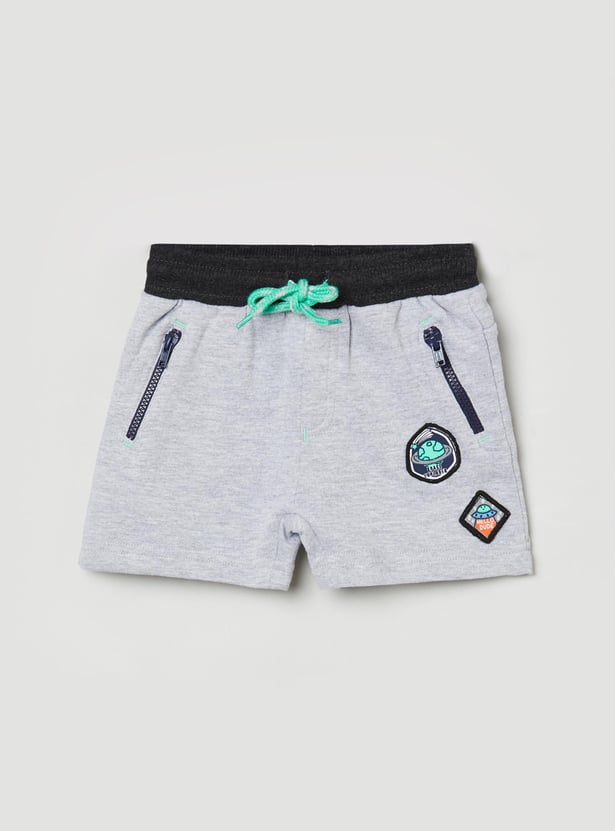 Boys Embroidered Elasticated Knitted Shorts