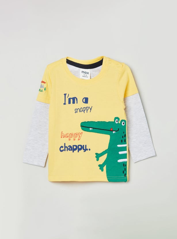 MAX Boys Printed Crew Neck T-shirt