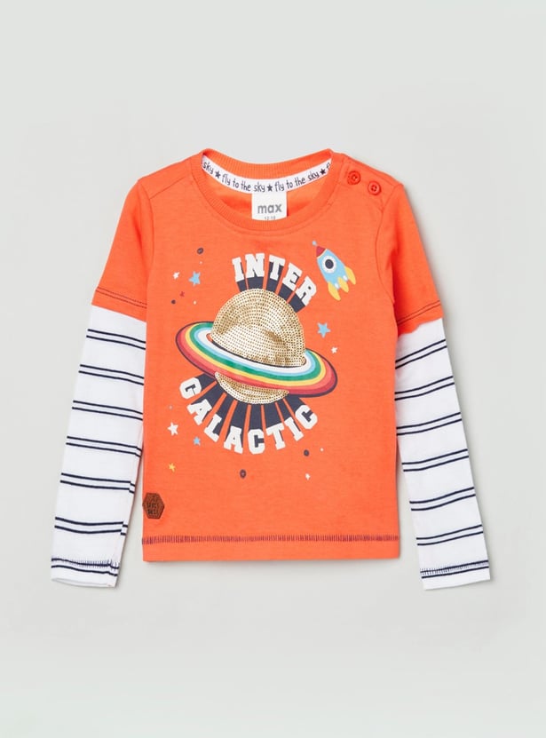 Boys Printed Crew Neck T-shirt
