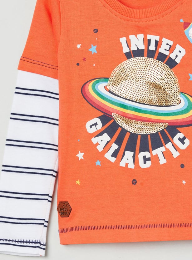 Boys Printed Crew Neck T-shirt