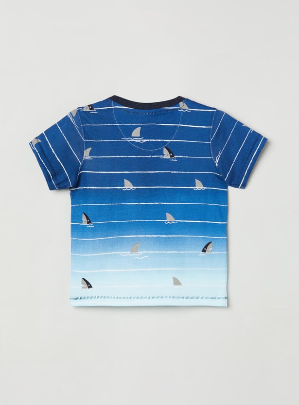 MAX Boys Printed Henley Neck T-shirt