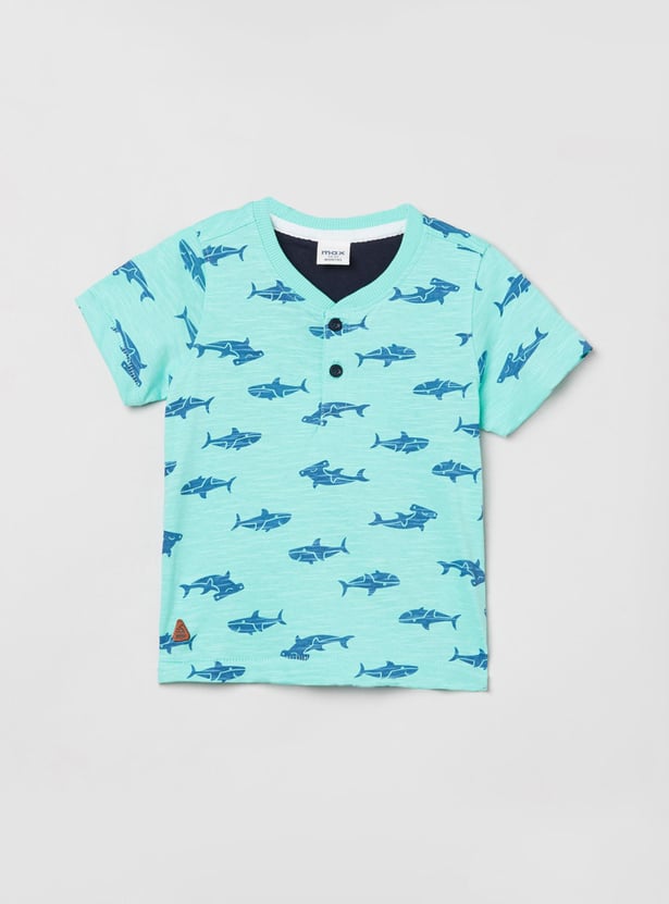 MAX Boys Printed Henley T-shirt
