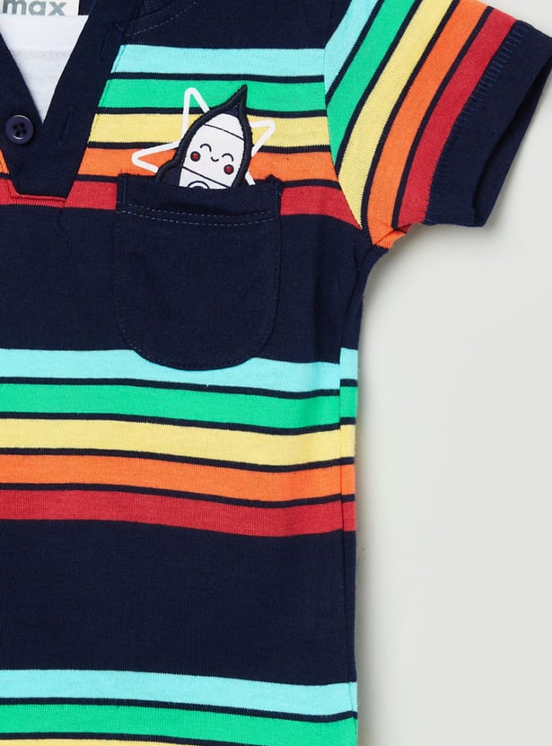 MAX Boys Striped Round Neck T-shirt