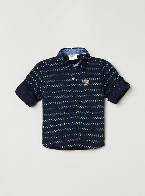 MAX Boys Printed Full Sleeves Casual Shirt