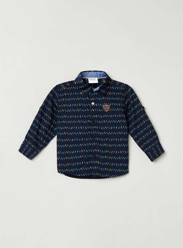 MAX Boys Printed Full Sleeves Casual Shirt