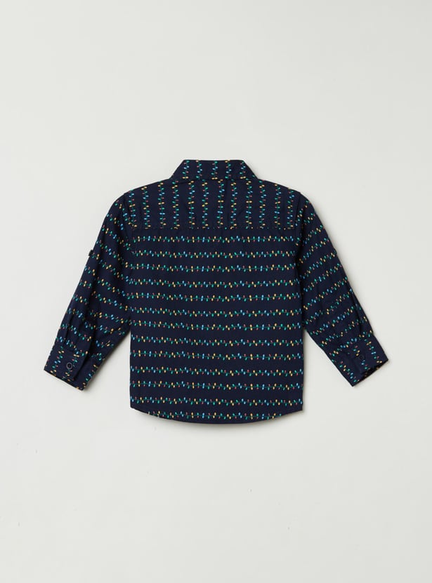 MAX Boys Printed Full Sleeves Casual Shirt