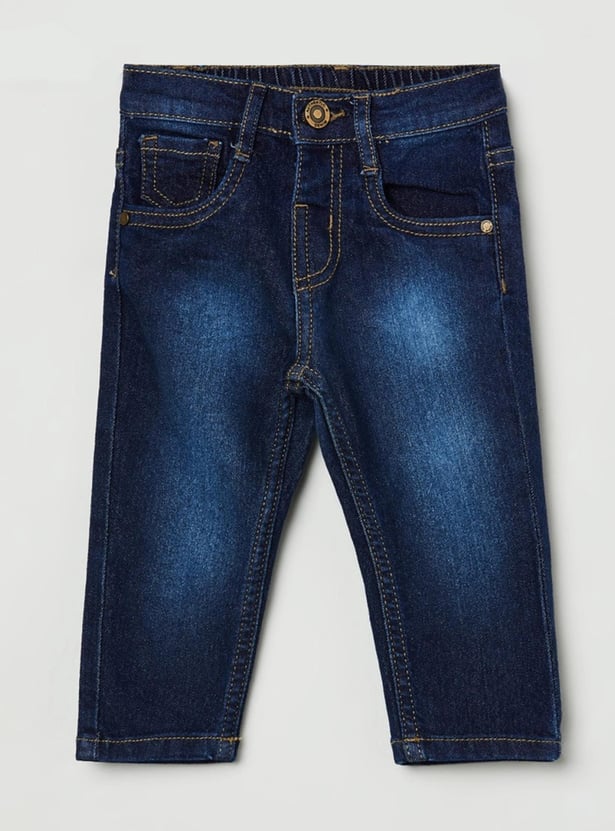 Boys Stonewashed Slim Fit Jeans