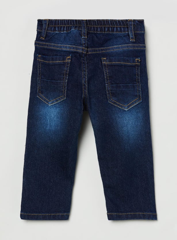 Boys Stonewashed Slim Fit Jeans