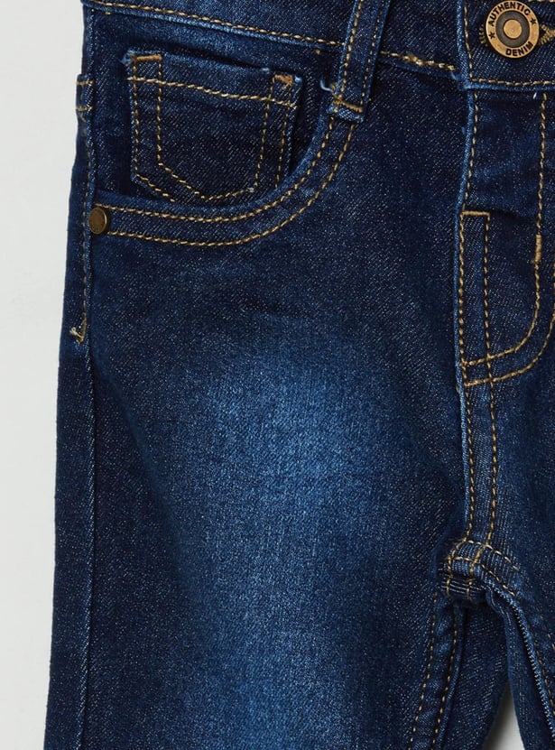 Boys Stonewashed Slim Fit Jeans