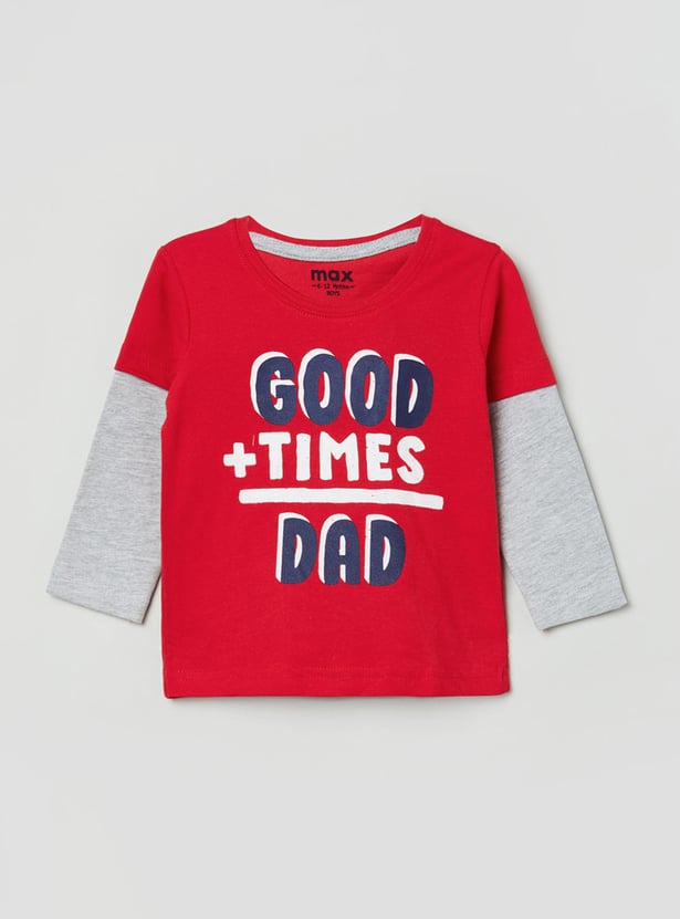 Boys Printed Crew Neck Casual T-shirt