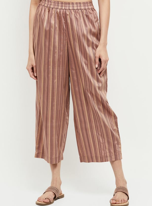 Women Striped Cropped Palazzos