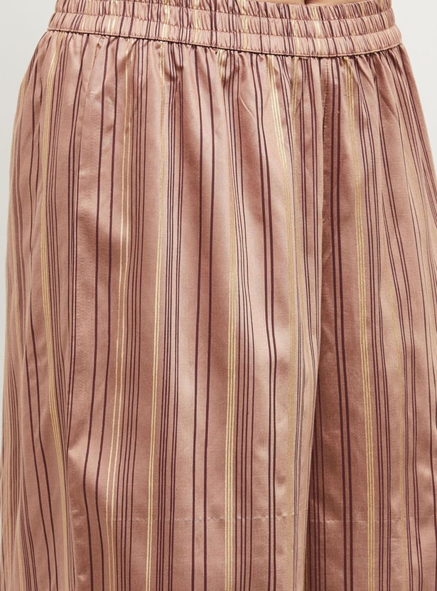 Women Striped Cropped Palazzos