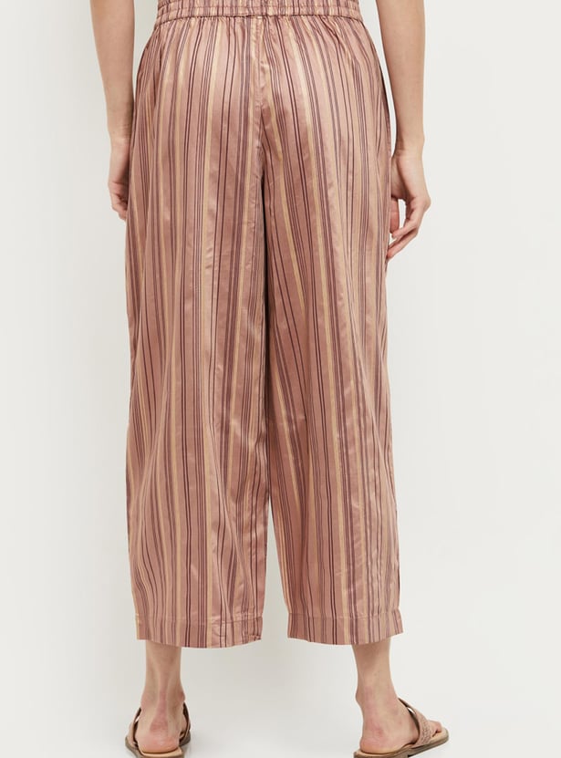Women Striped Cropped Palazzos