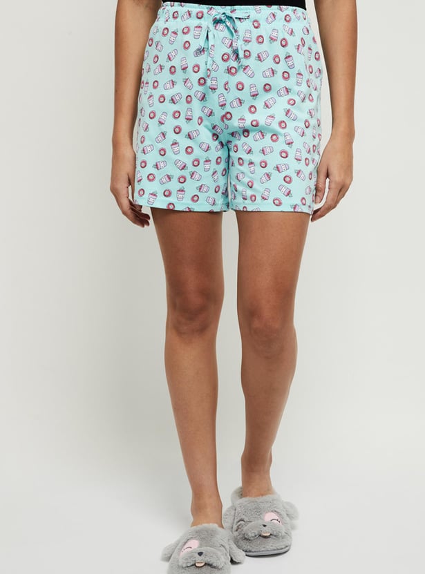 Women Printed Drawstring Closure Shorts