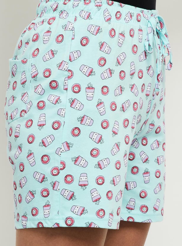 Women Printed Drawstring Closure Shorts