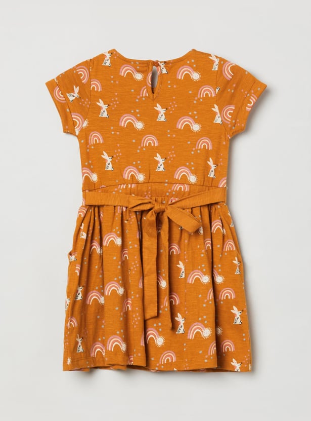 MAX Girls Printed A-Line Dress