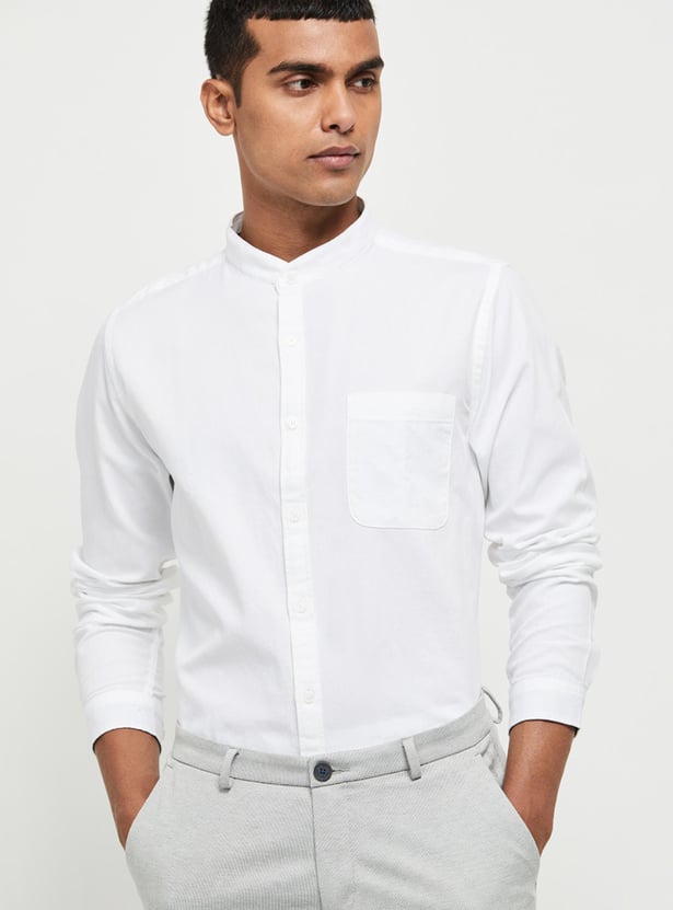 Men Solid Full Sleeves Casual Shirt