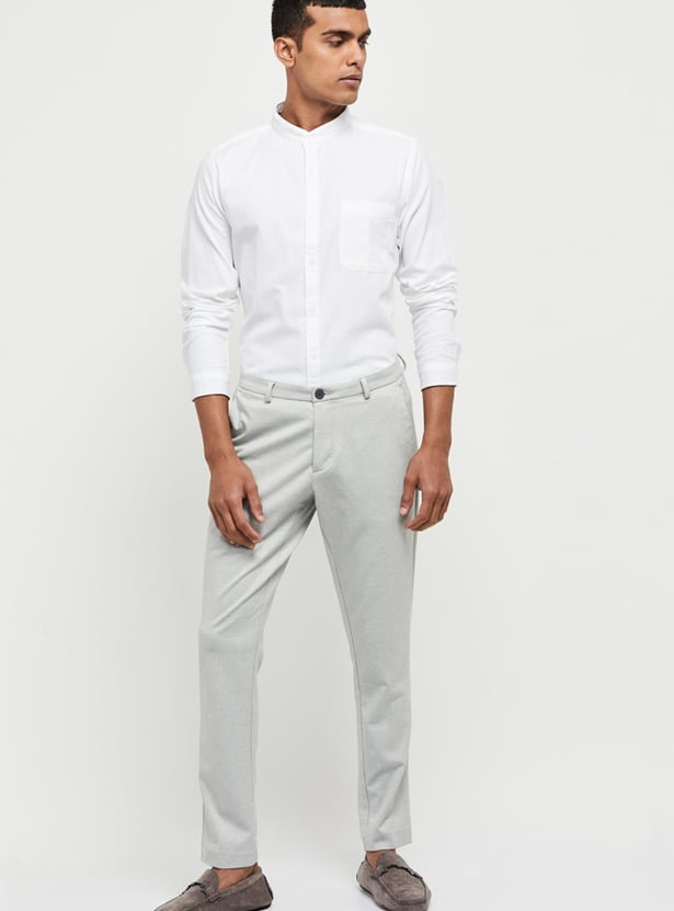 Men Solid Full Sleeves Casual Shirt
