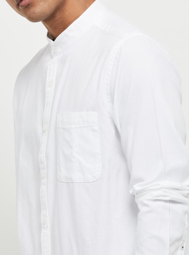Men Solid Full Sleeves Casual Shirt