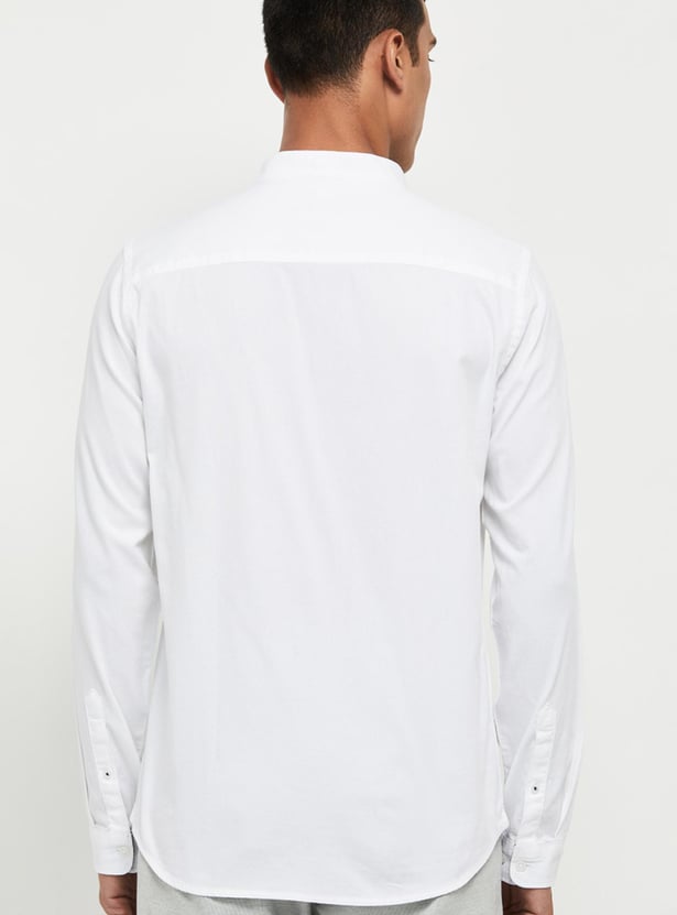 Men Solid Full Sleeves Casual Shirt