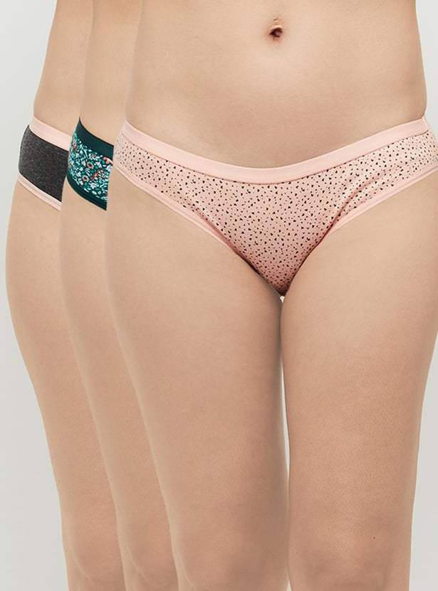 Printed Elasticated Bikini Panty - Pack of 3