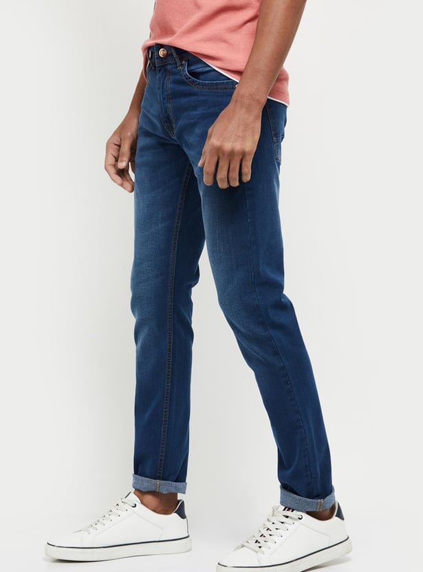 Men Stonewashed Skinny Fit Jeans
