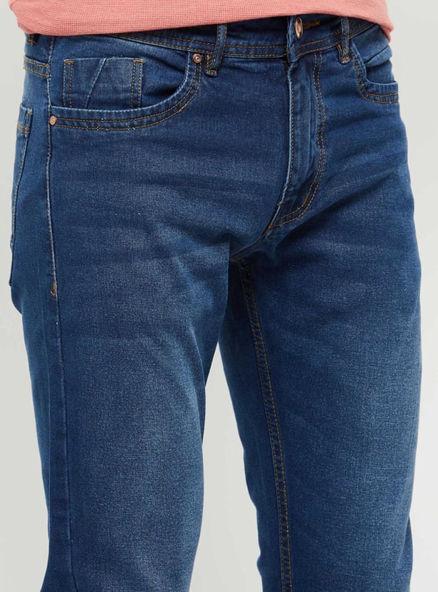 Men Stonewashed Skinny Fit Jeans