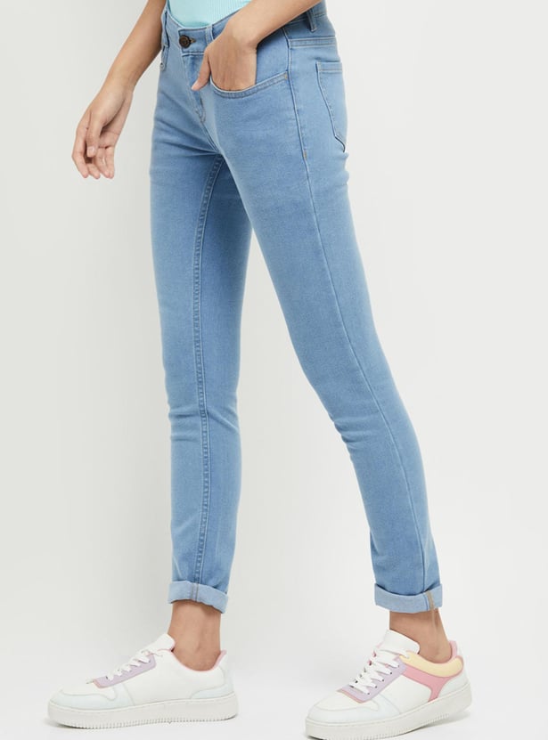 Women Stonewashed Full-Length Skinny Fit Jeans